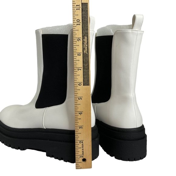 Good American Boots Women Sz 11 Chelsea White Leather GA036V-X $349 Nib - Picture 8 of 12